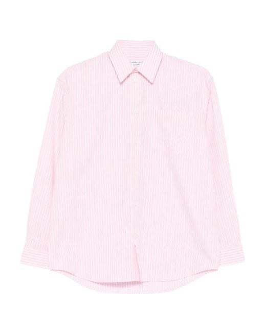 Sporty & Rich Pink Striped Cotton Shirt