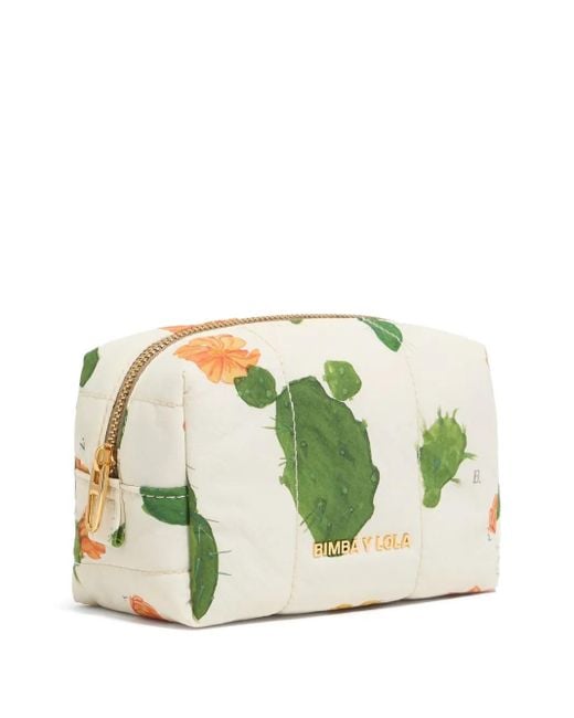 Bimba Y Lola フローラル コスメポーチ Green