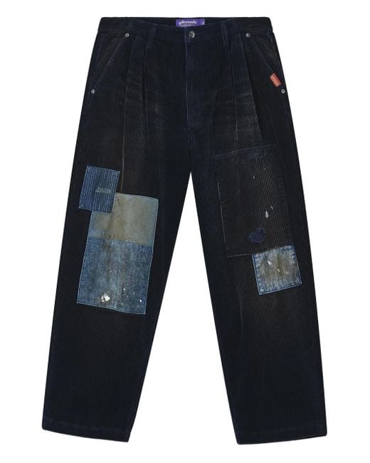 Pantalones anchos con diseño patchwork AFTERMATHS de hombre de color Blue