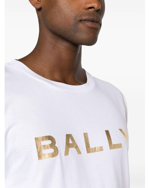 Camiseta con logo estampado Bally de hombre de color White