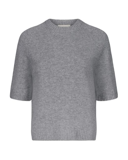 Loulou de Saison Gray Dara Elbow-Length Sleeve Sweater