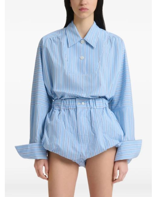 Marni Blue Light Striped Poplin Bloomers