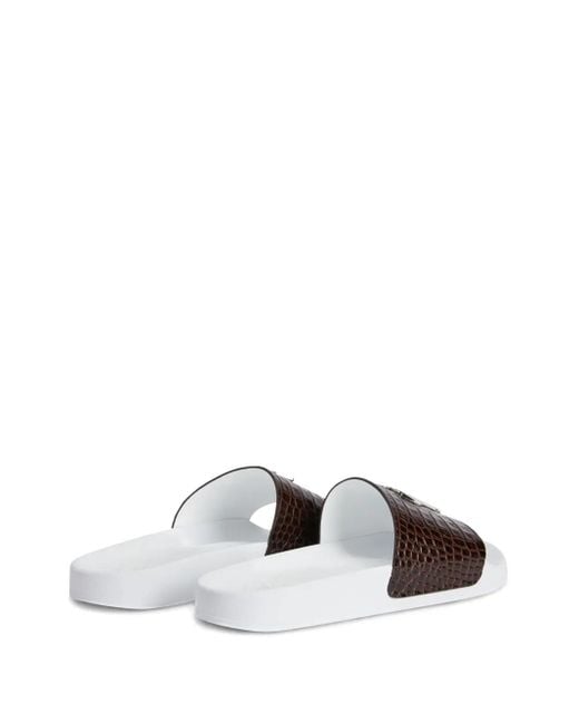 Giuseppe Zanotti Brown Brett Slides for men