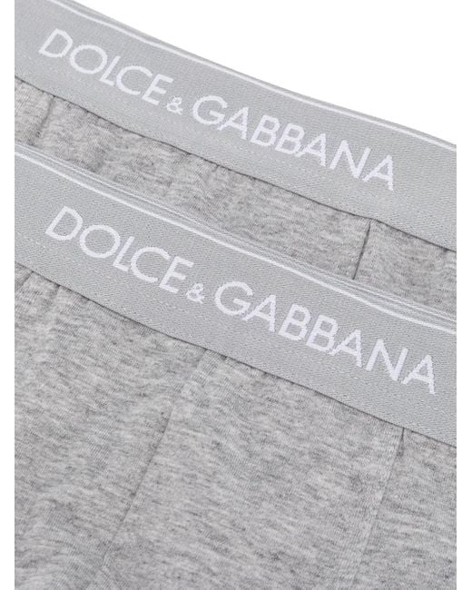 Dolce & Gabbana Gray Stretch Cotton Boxers Two-pack for men