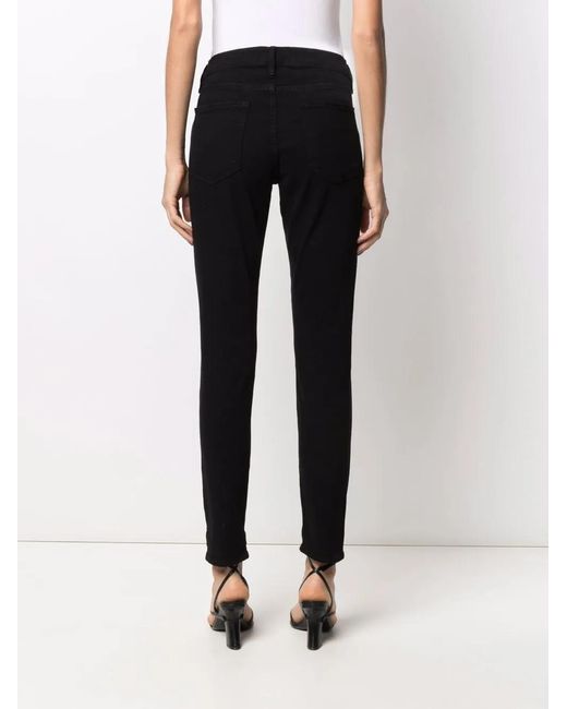 FRAME Black Le Garcon Mid-Rise Skinny Jeans