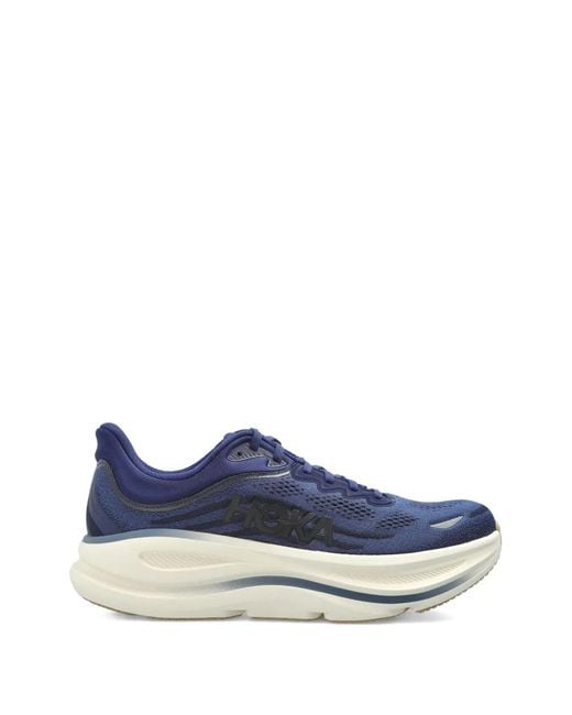 Hoka One One Blue Bondi 9 Lace-Up Sneakers for men