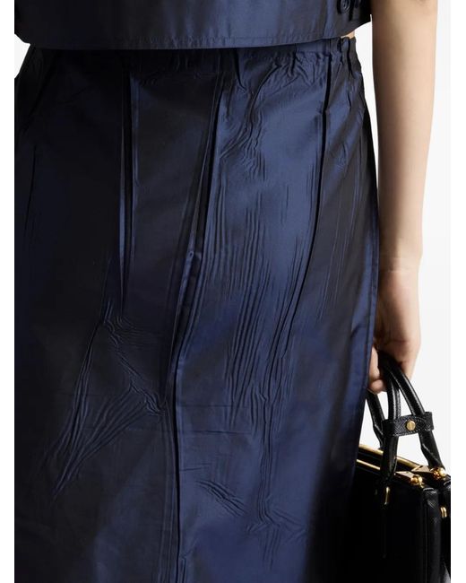 Prada Blue Jupe Crayon À Lien De Resserrage