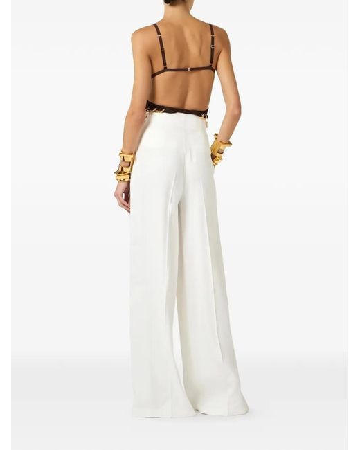 Elisabetta Franchi Brown Bra With Jewel Chain