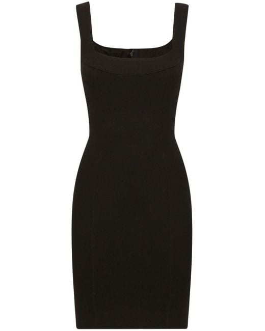 Vestido corto sin mangas con cuello cuadrado Dolce & Gabbana de color Black