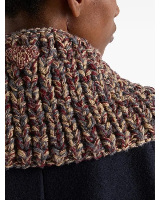 Prada Brown Mélange Wool Knit Collar