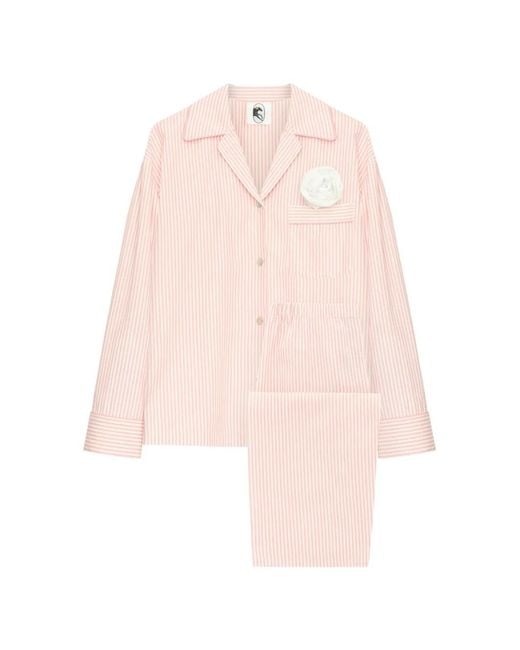 Sleeper Pink Rose Striped Pajama Set