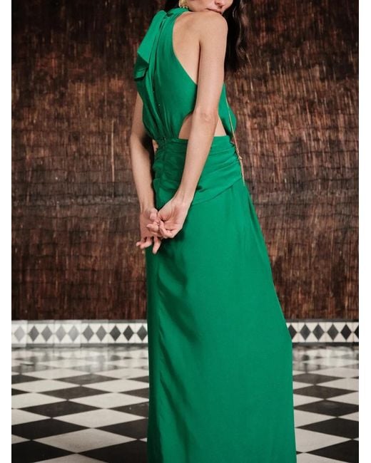 Johanna Ortiz Excepcionalidad Maxi-Jurk Met Uitgesneden Details in het Green