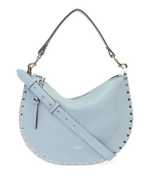 Isabel Marant Blue Oskan Soft Zip Leather Crossbody Bag