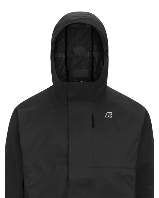 K-Way Black Logo-Appliqué Jacket