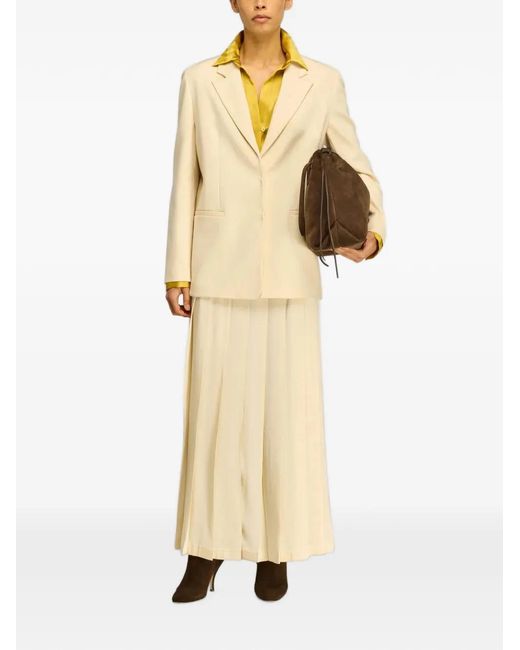Semicouture Natural Jolene Button-Back Blazer
