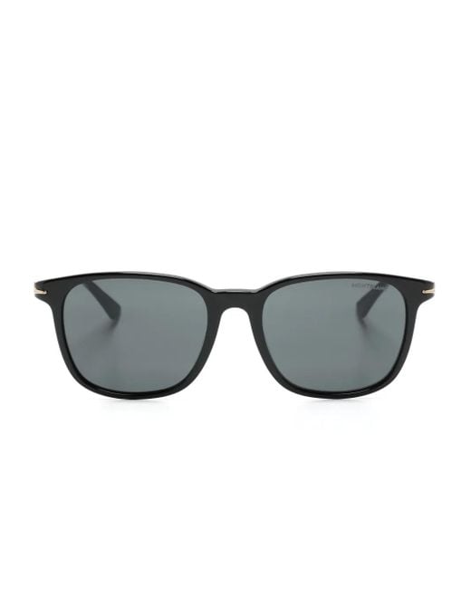 メンズ Montblanc スクエアフレーム サングラス Gray