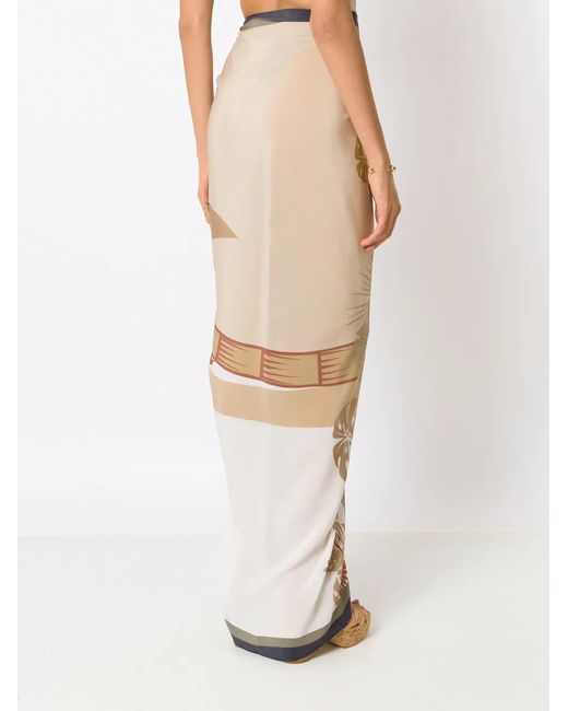 Amir Slama Multicolor Palm Leaf Print Pareo