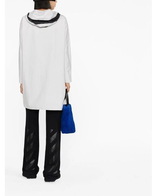 Herno Gray Hooded Zip-Fastening Coat