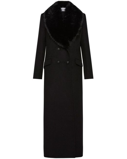 Rebecca Vallance Black Double-breasted Wool Coat