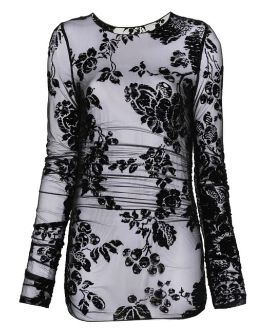 Haut À Fleurs Pinko en coloris Black