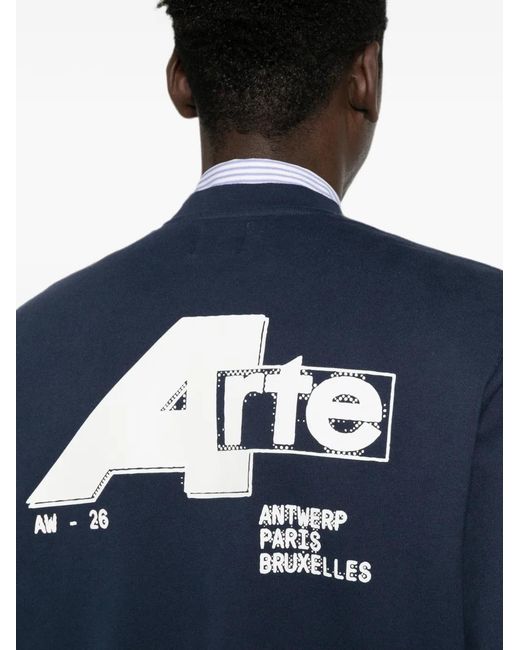 Arte' Blue Logo-Print Sweatshirt for men