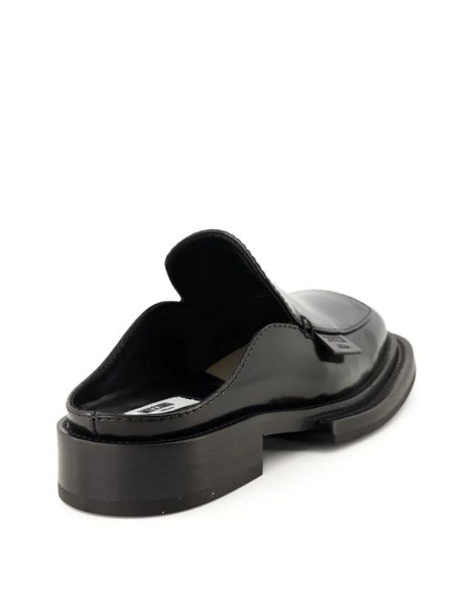 Moschino Black Leather Mules