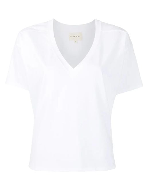 Loulou de Saison White Tshirt Col V