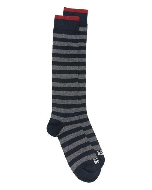 In The Box Blue Striped Trim Socks for men
