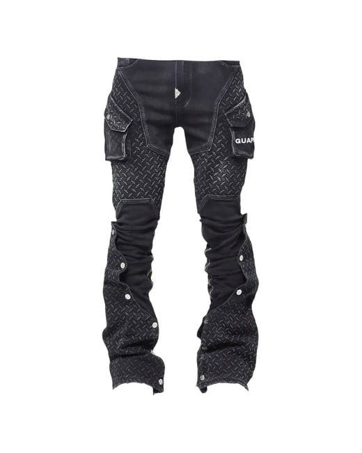 GUAPI Blue Jean Droit À Empiècements Patchwork for men