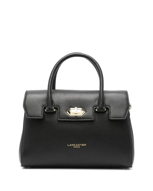 Lancaster Black Top-Handle Tote Bag