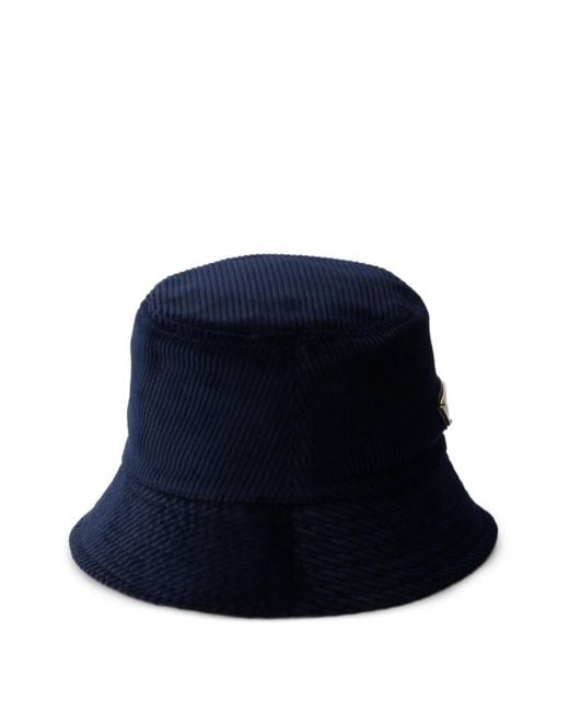 Prada Blue Corduroy Bucket Hat
