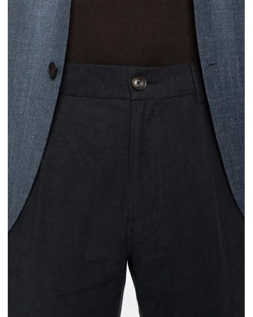 Herno Black Button Pleated Trousers for men