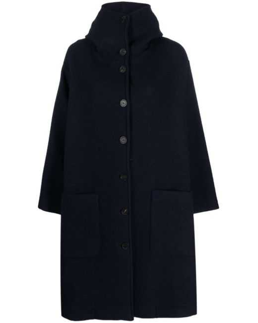 Dusan Blue High-neck Single-breasted Coat