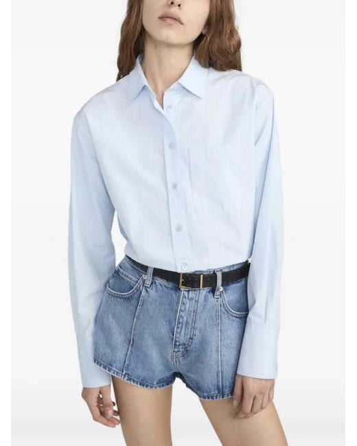 FRAME Blue The Boy Long-Sleeve Shirt