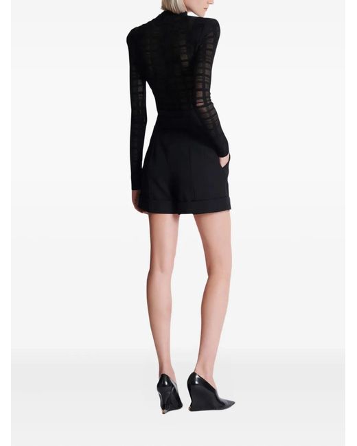 Shorts Con Cinturón Balmain de color Black