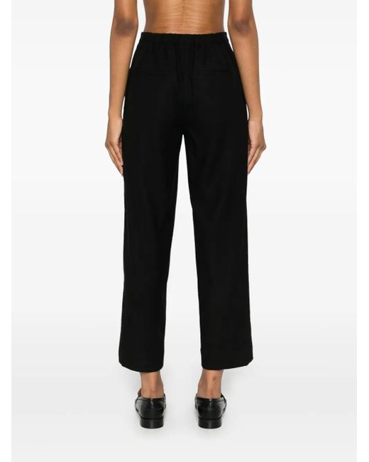 Vince Black Brushed Mid-Rise Trousers