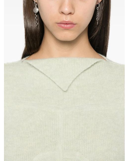 Rick Owens White Ribbed Knit Mermaid Maxi Dress