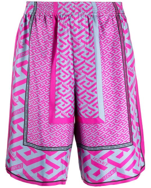 Versace Bermudas Mit La Greca-Muster in Multicolor für Herren