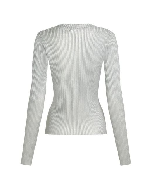 Karl Lagerfeld Gray Coated Knit Sweater