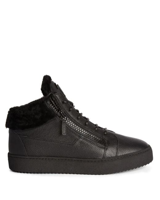 Giuseppe Zanotti Black Kriss Winter Mid-Top Sneakers for men