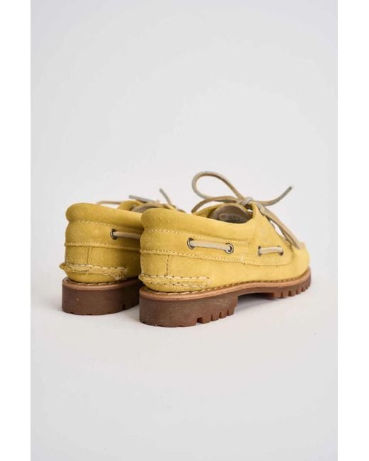 Timberland Yellow Authentic Suede Boat Shoes