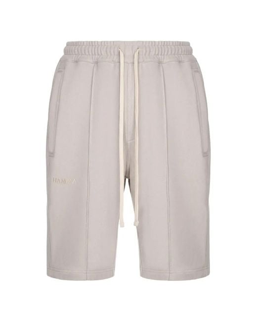 Hamza White Khan Drawstring-Waist Shorts for men