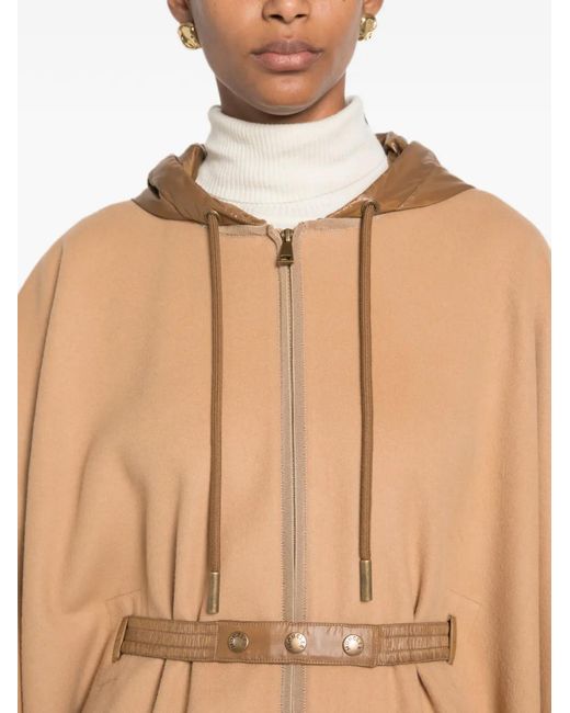Moncler Natural Belted Hooded Cape