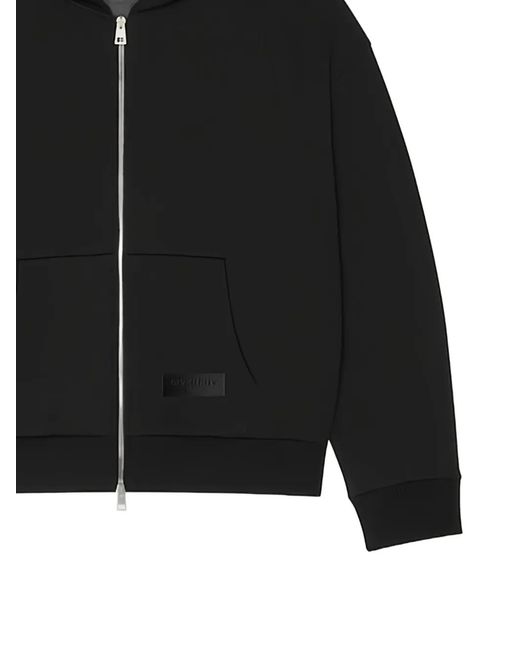 Givenchy Black Zip-Up Logo-Patch Hoodie for men