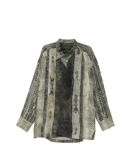 Ziggy Chen Gray Printed Shirt for men