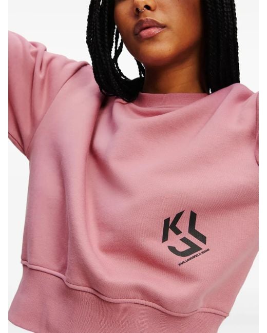 Karl Lagerfeld Pink Logo-Print Sweatshirt