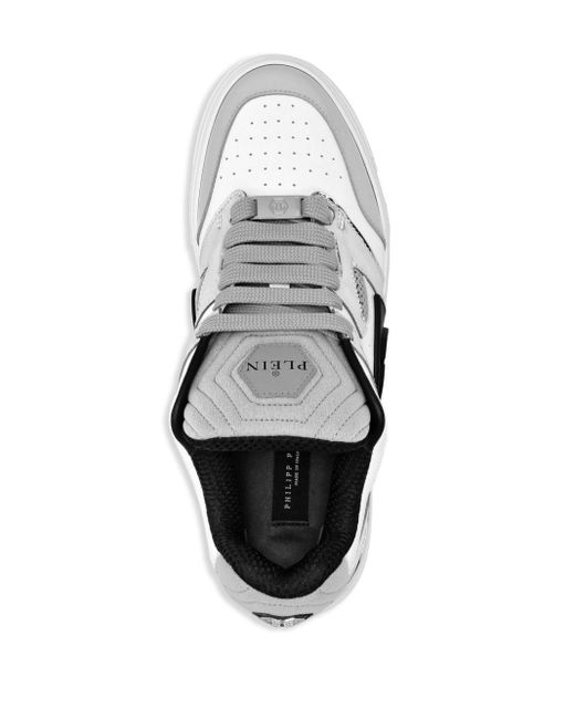 Philipp Plein Gray Mix Logo-patch Sneakers for men