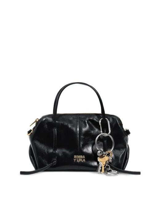 Bimba Y Lola Black Mini Leather Lolita Bag