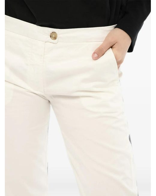 Woolrich White Ankle-Slit Trousers