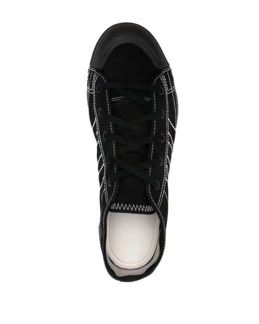 Y-3 Black Nizza Low Leather Sneakers for men